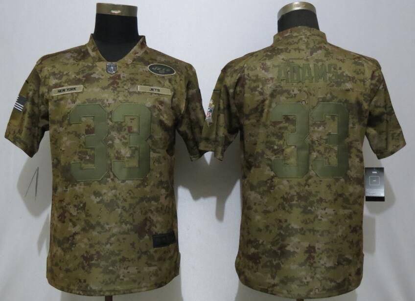 Women New York Jets #33 Adams Nike Camo Salute to Service Limited NFL Jerseys->women nfl jersey->Women Jersey